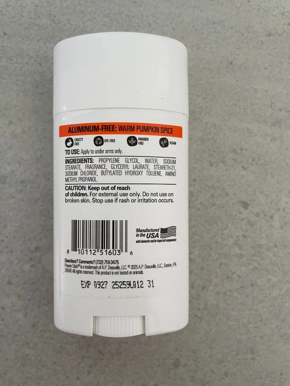 Powerstick Warm Pumpkin Spice Deodorant